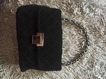 Borsa elegante Maria Mare nera in velluto trapunta