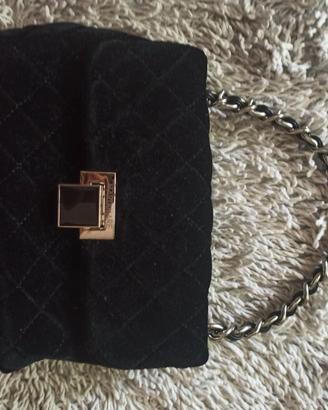 Borsa elegante Maria Mare nera in velluto trapunta