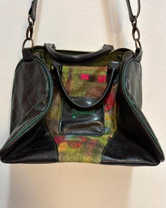 Borsa Desigual multicolore con fiore e tracolla