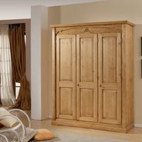 Armadio 3 ante rustico in massello di abete