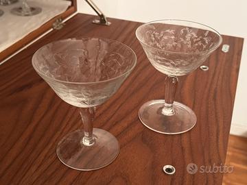 8 coppe champagne - bicchieri cristallo decorato