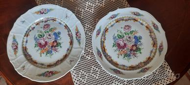 Coppia piatti DEPOS Limoges dipinti a mano Francia