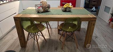 Tavolo in legno, finitura rovere allungabile