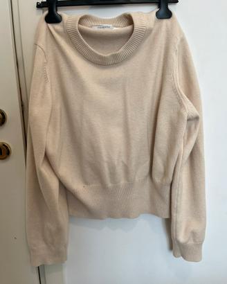 Maglione in filo beige da donna