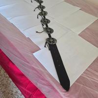 Cintura Durango uomo nera argento
