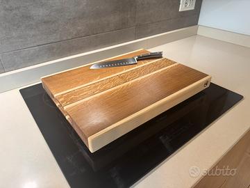 Tagliere in legno di rovere, frassino e noce