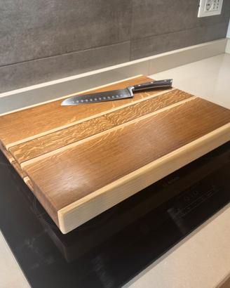 Tagliere in legno di rovere, frassino e noce