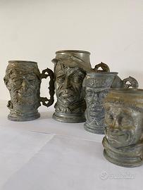 4 Rari boccali da birra Americani del 1950