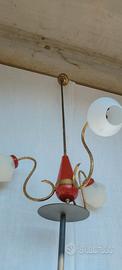 Lampadario design stilnovo a tre bracci anni 50