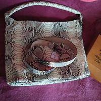 Borsa grande in vero pitone + cintura abbinata