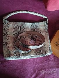 Borsa grande in vero pitone + cintura abbinata