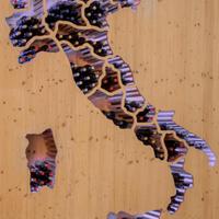 Mobie decorativo in legno con mappa dell’ Italia