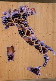 Mobie decorativo in legno con mappa dell’ Italia