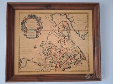 stampa quadro mappa del Canada de l'Isle 1730