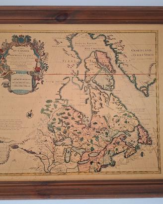 stampa quadro mappa del Canada de l'Isle 1730