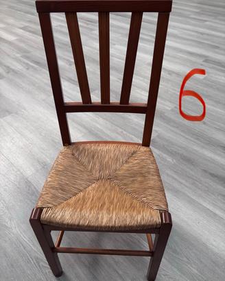 Sedie legno paglia 17 pezzi