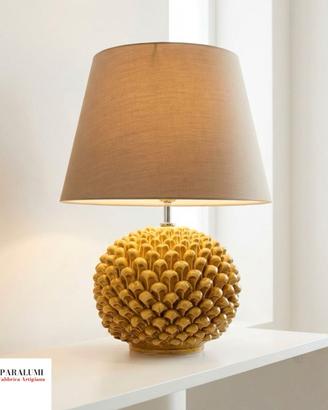 Lume Sfera Miele Pigna Caltagirone con Paralume