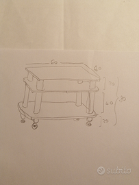 Carrello legno tre ripiani