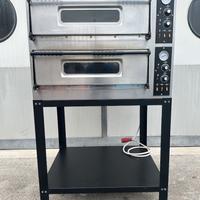 Forno pizza elettrico a 2 camere in acciaio inox