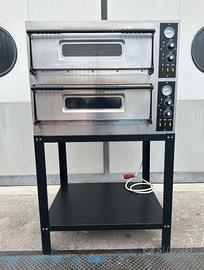 Forno pizza elettrico a 2 camere in acciaio inox