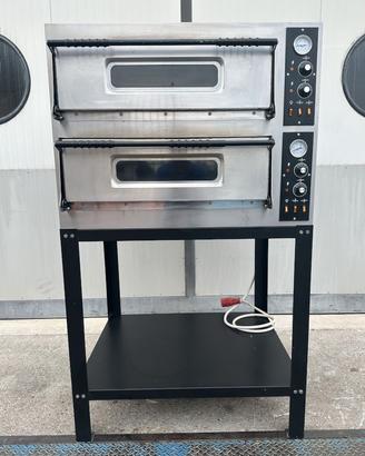 Forno pizza elettrico a 2 camere in acciaio inox