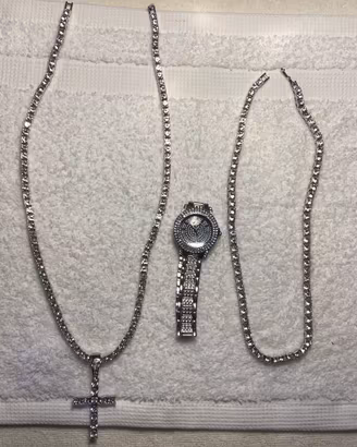 Set Gioielli Hip Hop / Trap Silver Iced Out