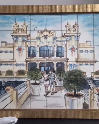 Quadro pannello ceramica dipinta a mano 