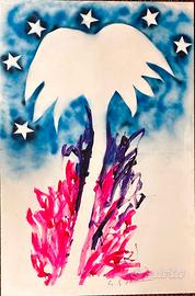 copia dipinto Palma Mario Schifano 210 x 140