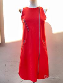 Abito Dixie rosso corallo con zip