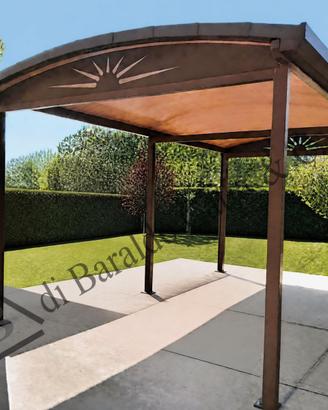 GAZEBO CON STRUTTURA IN FERRO E TETTO TONDO