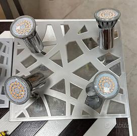 Plafoniere a led con 4 faretti e singolo