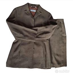 MARELLA tailleur giacca gonna lana 40 42 nocciola
