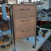 Carrello in legno e metallo parrucchiere estetista