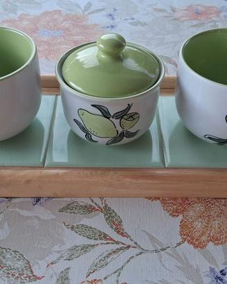 Set colazione ceramica "I Simboli" Nuovo mai usato