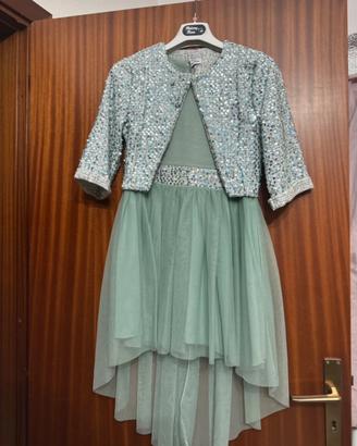 Vestito verde con giacca