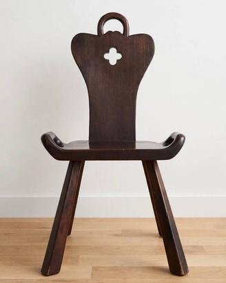 Coppia di sedie vintage in legno massello