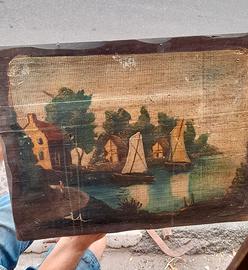 Dipinto olio su tavola 1800