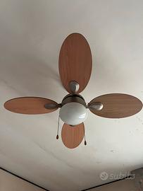 Ventilatore da soffitto con luce – effetto legno