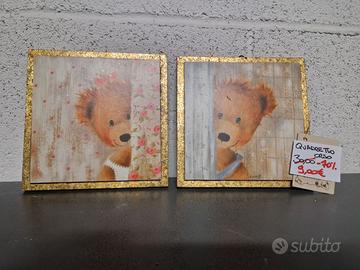 2x QUADRO DIPINTO ORSETTI LEGNO FOGLIA ORO