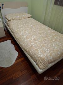 letto singolo con rete a doghe + materasso 