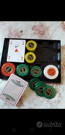 scatola carte  da  gioco e fishe 