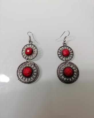 Orecchini pendenti rosso