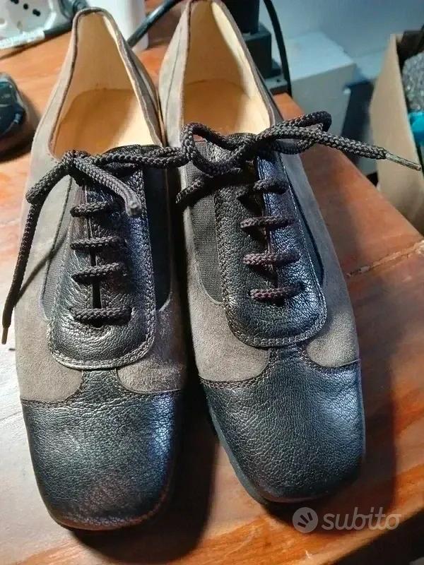Scarpe stringate in pelle  e camoscio n. 38