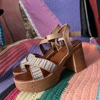 Sandali con tacco marroni