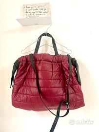 Borsa/tote capiente tipo piumino Bordeaux in pelle