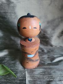Kokeshi bambola giapponese vintage testa mobile