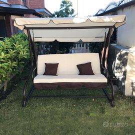 DONDOLO DA GIARDINO 3 POSTI BEIGE E MARRONE