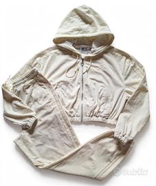 Tuta Adidas Originals velluto crema