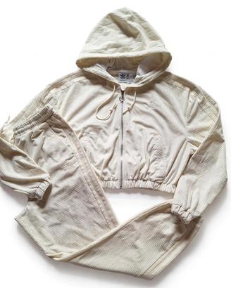Tuta Adidas Originals velluto crema