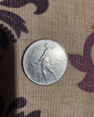 Moneta italiana da 50 Lire "Vulcano" del 1978